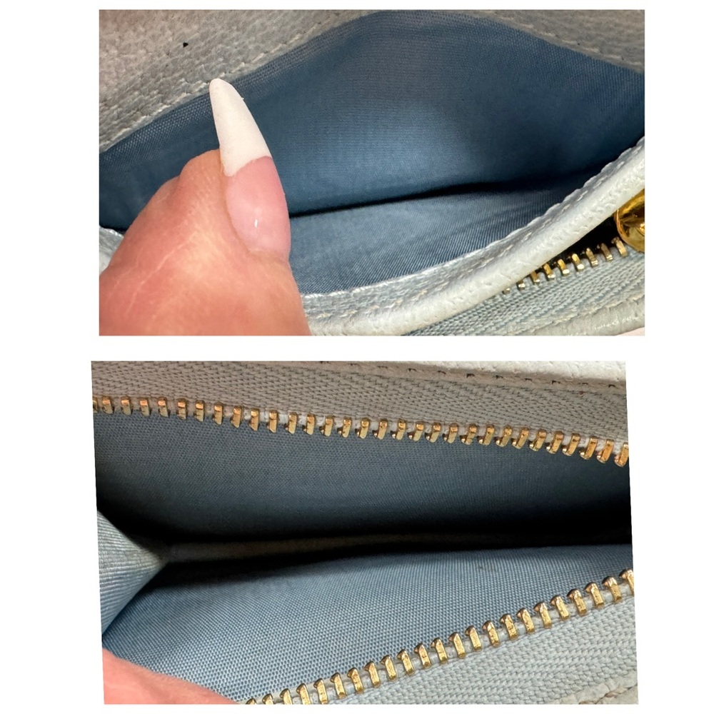 GUCCI Flora GG Marmont Fold Wallet Limited Edition Light Blue Leather Canvas - Picture 6 of 8